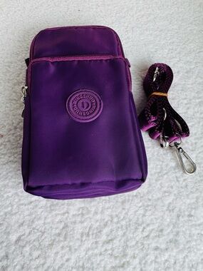 Purple Crossbody Phone Bag with Detachable Strap